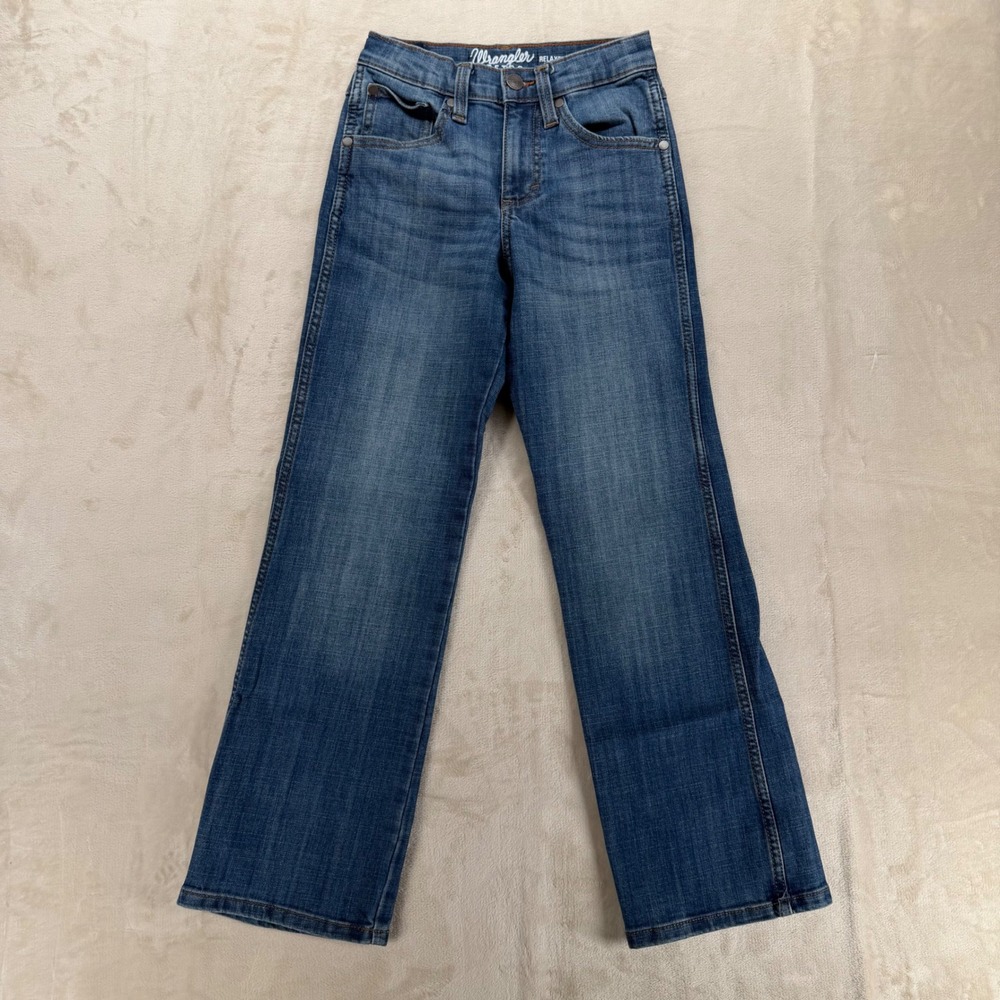 Wrangler Retro Relaxed Boot Jeans Kids 11 Slim Blue Excellent‎ Stretch Denim